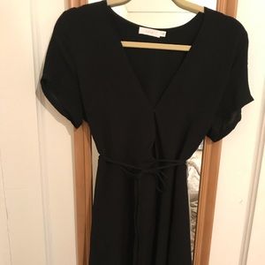 Lush black wrap dress